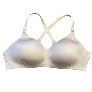 Torrid Curve Wire Free T-Shirt Bra Women's Plus Size 46C Beige Criss Cross‎ Back